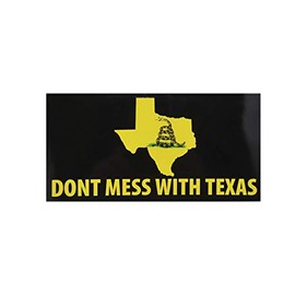Trade Winds Wholesale Lot of 6 Gadsden Don't Mess with Texas Black Yellow Bumper Sticker