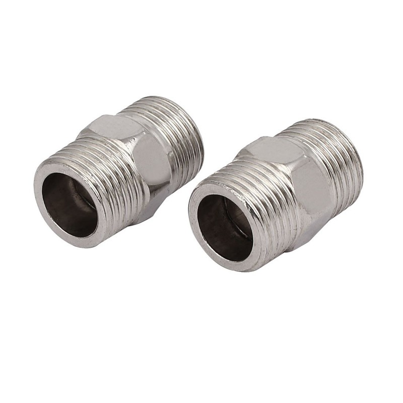 uxcell® M20 Male Thread Stainless Steel Hex Nipple Tube Pipe