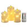3PCS Flickering Flameless Candle Lights with Twisted String Lights Kit