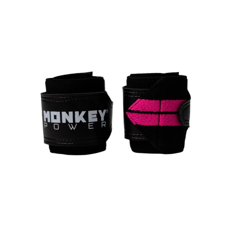 Monkey Power MUÑEQUERAS ELASTICAS Tipo Venda Gym Deporte (Rosa)