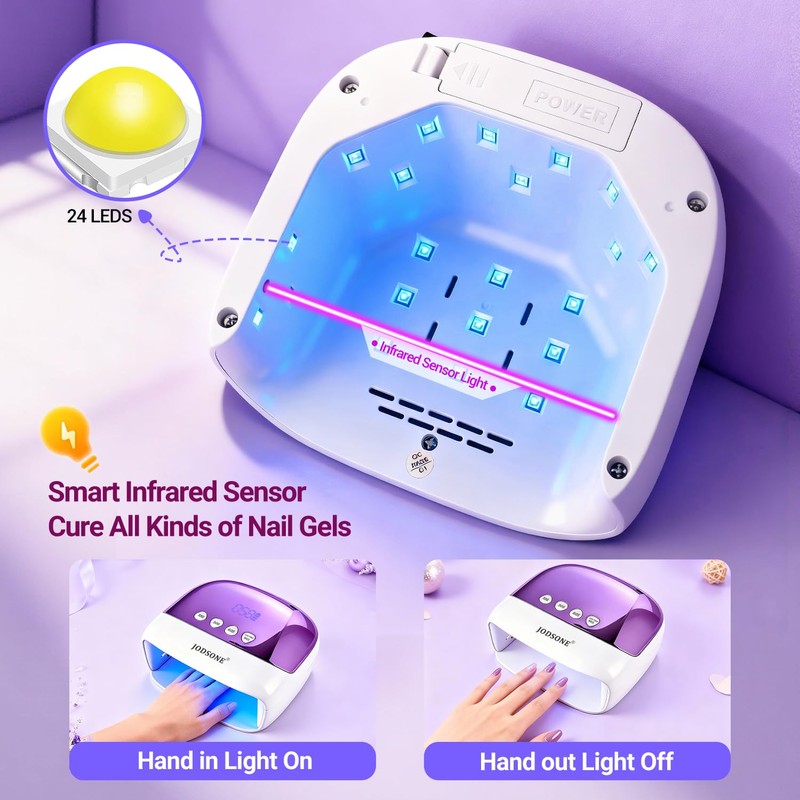 Cordless LED Nail Lamp Rechargeable Portable with 4 Timers LCD