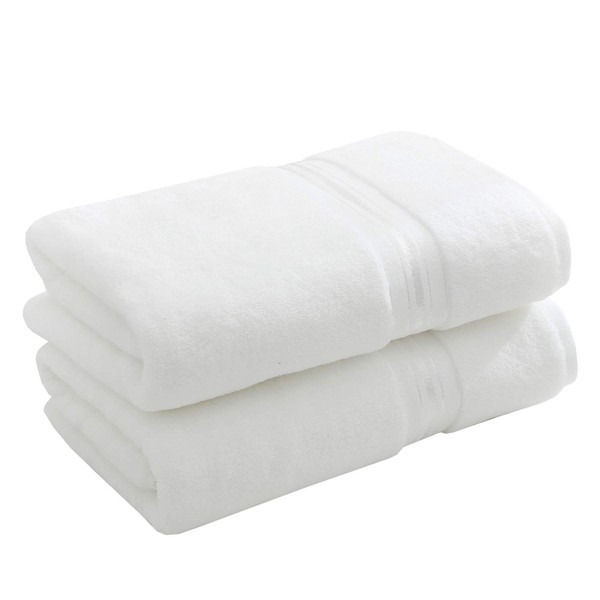 nobranded 900 GSM 100% Egyptian Cotton Towel,Oversized Bath Towels-Heavy Weight & Absorbent-top Luxury Bath Towels at a Seven-Star Hotel in Dubai,28x60 inches,2-Piece,(White)