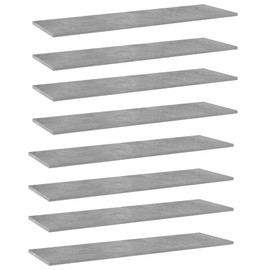 vidaXL Bookshelf Boards - Versatile and Durable Engineered Wood Boards - Concrete Gray - Perfect for Home or Office Storage Solutions