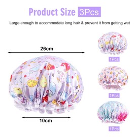 VEHYEGOI 3Pcs Baby Shower Caps, Kids Shower Caps, Girls Shower Caps, Boys Shower Caps, Kids Duckweed Caps