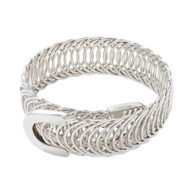 JTV 18k Yellow Gold, Rose Gold or Rhodium Over Bronze Curb Bangle Bracelet- Gold Bracelets for Women - 18k Gold Bracelet - Stackable Bracelets for Women - Silver Bracelets for Women- 8 Inches