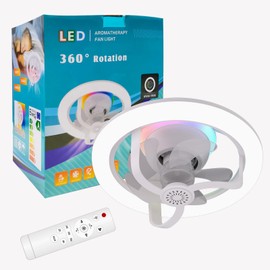 VANLUDA Socket Fan Light,11 Inches E26/E27 Ceiling Fan with Light Dimmable+RGB Atmosphere Lighting,360°Rotation Light Socket Fan 3 Speeds Fan Light for Bedroom,Living Room,Dining Room