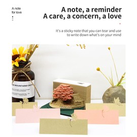 FOMTOR 3D Memo Pad Tree House Model, 200 Sheets Paper Carving Art Notepad, DIY Paper Notes Creative Decorative Gift Wedding Souvenirs Valentine's Day Gifts, Pink