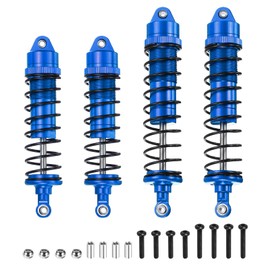 sourcing map RC Shock Absorber 1/10 100mm/115mm Aluminum Threaded Front & Rear Shock Absorber Damper Assembled Set for 1/10 4x4 3s 6s RC Car Crawler Racing Truck, Blue