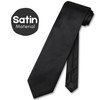 FNA FASHIONS Black Shiny Satin Neck Tie – Classic Solid