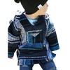 Sudadera con capucha mexicana para niños y niñas, Turquesa/Azul Marino,