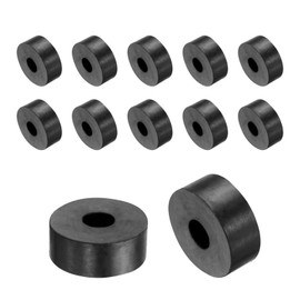 QUARKZMAN Pack of 12 Rubber Washers Rubber Spacer 25 mm Outer Diameter 8 mm Inner Diameter 10 mm Height Round Antivibration Spacer Rubber Bushings Grommets Thick Rubber Washers for Car Accessories