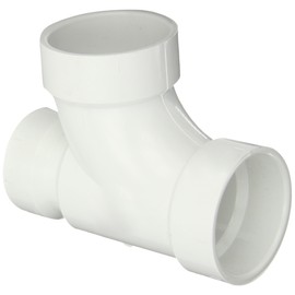 Spears P401 Series PVC DWV Pipe Fitting, Reducing Sanitary Tee, 2" x 1-1/2" x 2" Hub