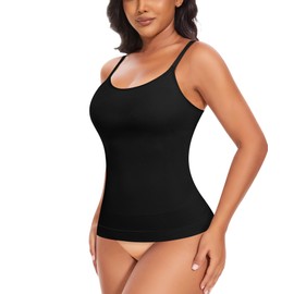 YARRCO Shape Undershirt Women's Tank Top Tummy Control Shapewear Sports Tank Top Figure Shaping Tank Top Body Shaper Shirt Seamless Shaping Camisole Shaping Shirt, black, XL