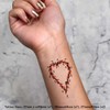 4 x 'Red And Black Heart Wreath' Temporary Tattoos -