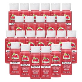 Apple Barrel Acrylic Paint in Assorted Colors (2 oz), 20501EB, Bright Red (Pack of 24)
