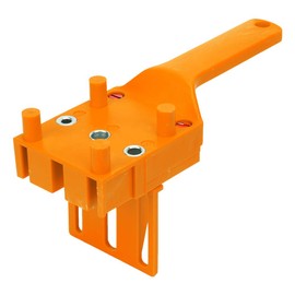 Plastic Quick Doweling Jig, Wood Board Connection Drill Locator, Self Centering Doweling Jig, Woodworking Punch Hole Locator, Accurate Woodworking Locator for Diverse Joints (Orange)