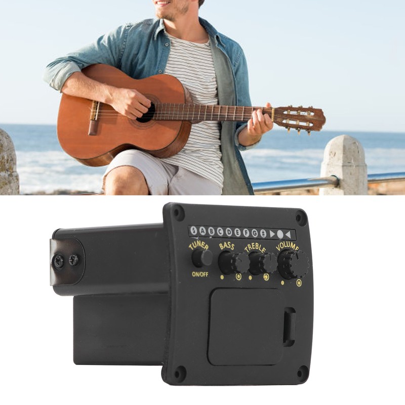 EQ01 Acoustic Guitar Tuner 2 Band EQ Black Guitar Tuner