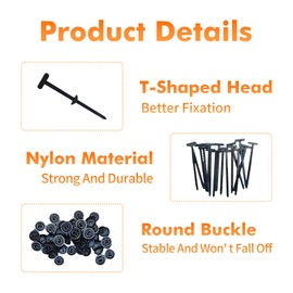 Nylon Universal Cable Tie Buckle, Automotive Zipper Clips, Self-Locking Zip Tie Clips with UV & Heat Resistant for Car Auto Bumper Fender Trunk Repair (60PCS)