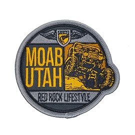 Utah Patch – Moab UT – Red Rock Lifestyle 4 Wheeling – Travel Patch Iron On – UT Souvenir Patch – Off Roading Applique – Circle 3″ Travel Gift