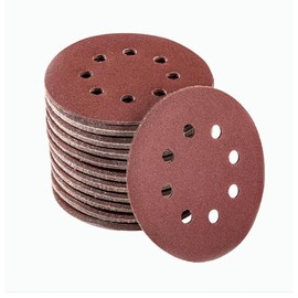 5 Inch 8 Hole Sanding Disc, 180 Grit 50 Pieces 5 Inch 8 Holes Hook and Loop Adhesive Sandpaper for Drywall Sander (180 Grit)