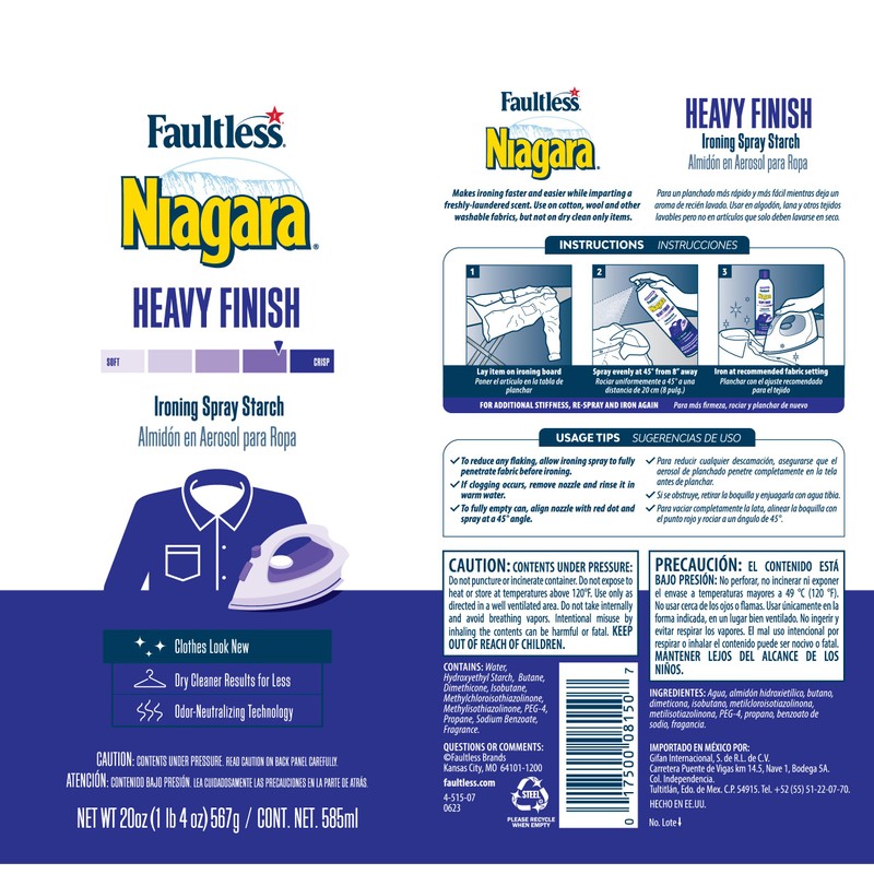Heavy Starch Spray (20 oz, 12-Pack) - Niagara Heavy Hold
