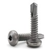 #10 Square Drive Pan Head Self Drilling Screws 410 Stainless