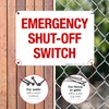 Sigo Signs, Emergency Shut-Off Switch Sign, 10x7 Inches, Rust Free