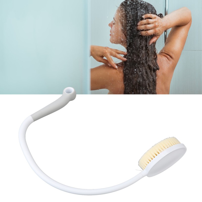 Curved Back Scrubber U Shaped Bendable Back Bath Brush with