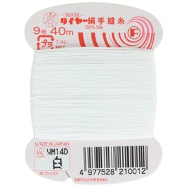 Fujix Tire Hand Sewing Silk Thread No. 9 / 43.7 yds (40 m) col. 401 White