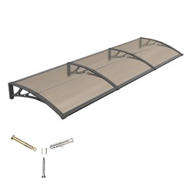 Awning for Door Entrance,40X120 Inches Awnings for Doors,Window Awning Canopy Exterior with Plastic Steel Bracket,Polycarbonate Cover,UV,Rain,Snow Protection for Porch,Patio,Deck