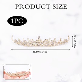 Crown Women's Tiara Queen Tiara Gold Crystal Crown Girls Tiara Silver Wedding Tiara for Bride, Birthday, Stage Performances and Prom Party, Rhinestone Rhinestone Alloy, Rhinestone