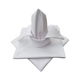 Lemos Home Cotton Fabric Napkin 45 x 45 cm Napkin Pack of 4 (White)
