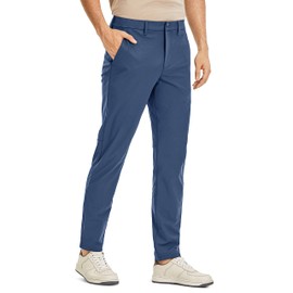 CRZ YOGA Men's All Day Comfy Golf Pants - 30" Quick Dry Lightweight Work Casual Trousers with Pockets Electric Blue 32W x 30L