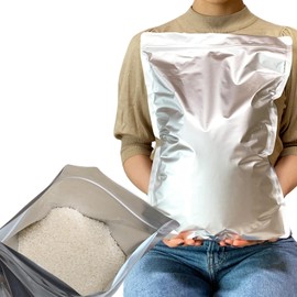 FUSARIVER Rice Storage Bag, 11.0 lbs (5 kg), Rice Storage Container, Food Storage Container, Aluminum Bag, Extra Large, Zippered Bag, Blackout Bag, 11.8 x 16.5 inches (30 x 42 cm), 5 Pieces