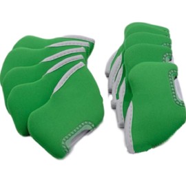 Golf Iron Head Cover, Count, Visible Window, Soft Material, Set of 10, Choose from Various Colors (Green)
