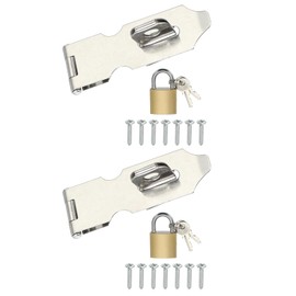 PATIKIL 2.5 Inch Door Lock Hasp Latch, 2 Pack 304 Stainless Steel Security Padlock Latch Door Gate Lock Hasp with Screws for Gate Cabinets Shed Closet Lockers, Silver