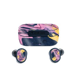 MightySkins Glossy Glitter Skin Compatible with Skullcandy Sesh True Wireless Earbuds - Pink Wiggle | Protective, Durable High-Gloss Glitter Finish | Easy to Apply and Change Style | Made in The USA