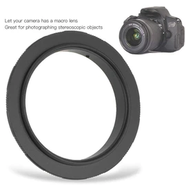 Mugast Adaptador de Lente inversa de fotografía Macro, 52 mm, 55 mm, 58 mm Anillo de Adaptador inverso de Disparo Macro de aleación de Aluminio Duradera para cámara réflex Digital