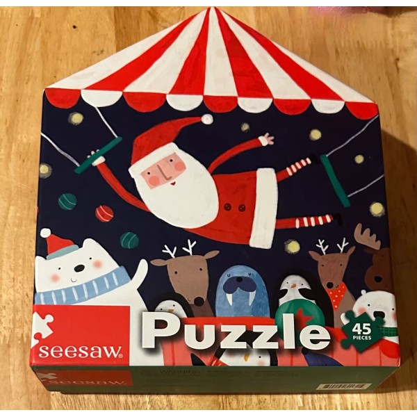 Seesaw NIB Seesaw 45 Piece Christmas Jigsaw Puzzle Circus Santa