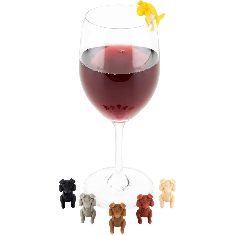 True Zoo - Marcadores de cristal para vino, abalorios de