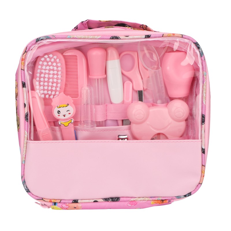 Baby Healthcare Kit Scissors Nail Clippers Tweezers Feeding Spoon Thermometer
