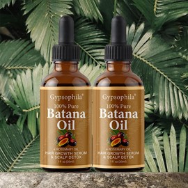 Gypsophila Batana Oil with Rosemary for Hair Growth - Nourish Scalp & Detox for Strong &Healthy Hair, Organic Batana Oil with Rosemary - Reduce Hair Loss & Detox Your Scalp (30 mL) Haircare Rosemary Oil - Specification: 2pcs