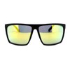PASTL KUSH Sunglasses Matte Black Square Frame Yellow Mirror Lens