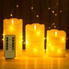 YTDSUP LED Flameless Candles Set of 3, Flickering Real Wax