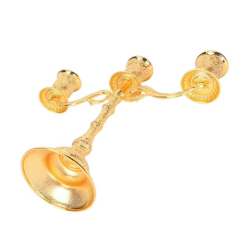 3 Arms Alloy Candelabra Vintage Style Elegant Candlestick Holder for