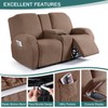 Ruaozz Stretch Loveseat Recliner Covers with Console 4-Pieces Recliner Sofa