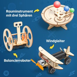 Experiments Building Kit for Children from 8-14, Science Experiments Electric Construction Kit for Children, Researcher Set for Children, Wooden Craft Set, Toy Gifts from 8 9 10 11 12 13 14 Years Boys