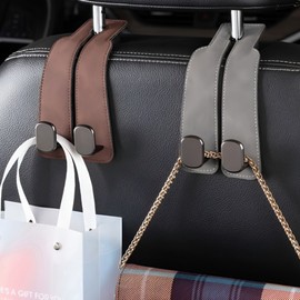Headrest Car Phone Rear Seat Mount Organizer Bag Hook Holder Storage Vehicle Hook Vehicle Convenience Brown