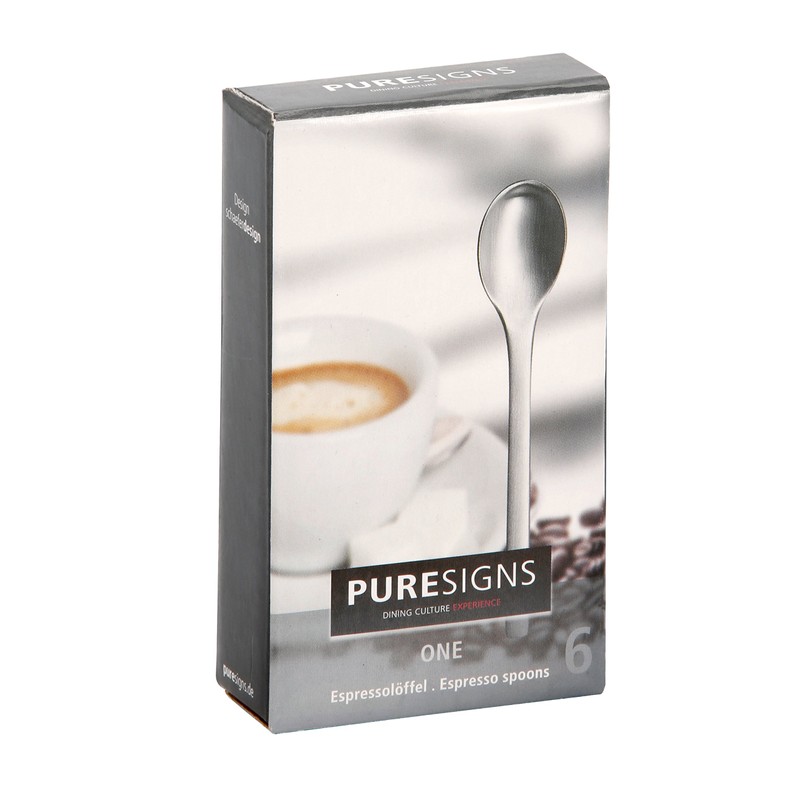 Puresigns Espressolöffel Set 'One Extra' - 6 Matt Löffel aus