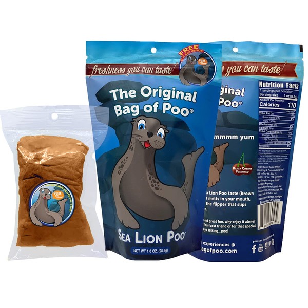 The Original Bag of Poo, Sea Lion Poop (Brown Cotton Candy) for Novelty Poop Gag Gifts